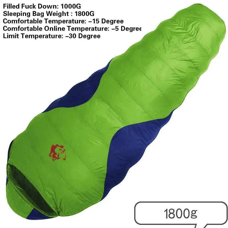 sac couchage momie 3 saison froide -10/-20°C types luxe d'épaisseur Duvet de canard blanc Jungle king – Image 17