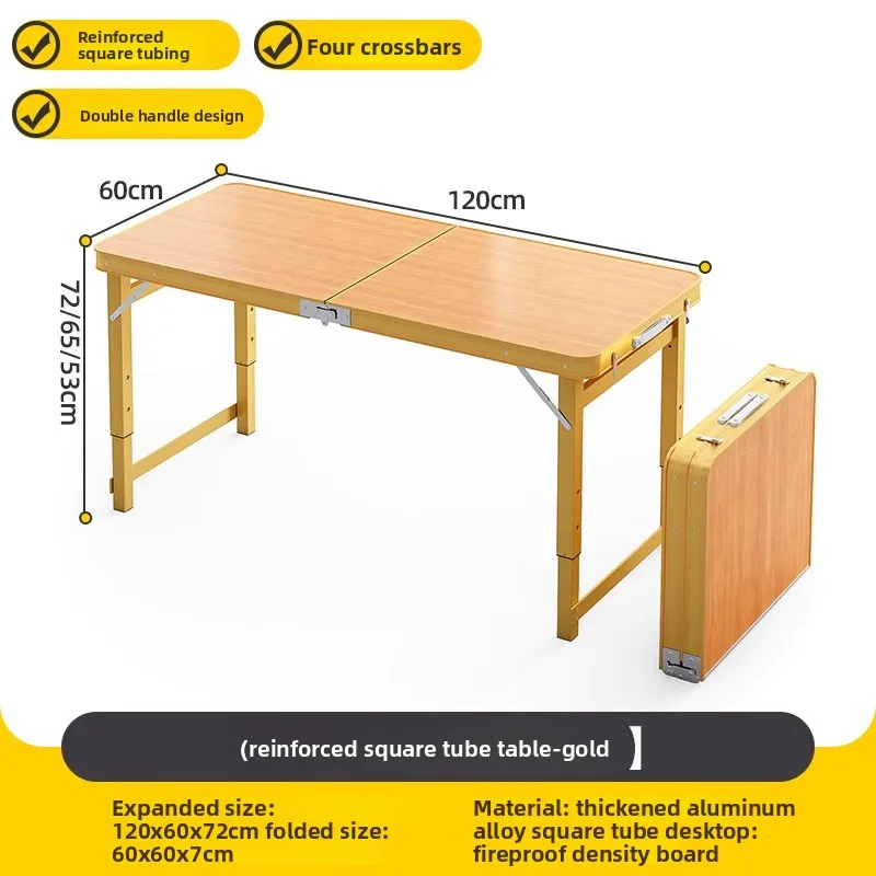 Table de pique-nique pliante 4 personnes réglable en hauteur cadre aluminium 3 versions 100/120/180 cm de long – Image 8