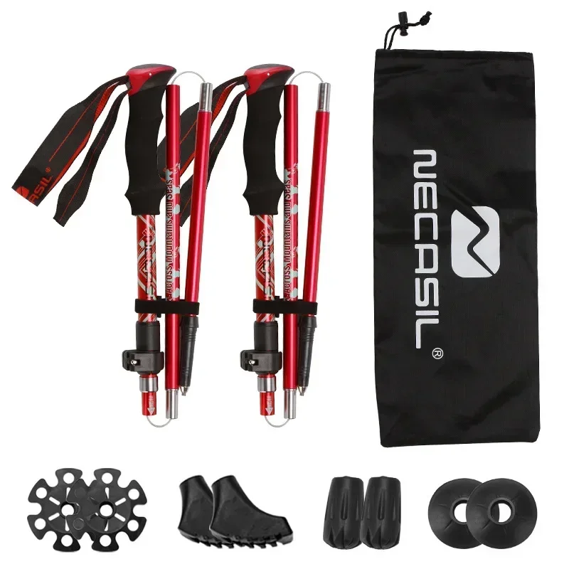 2 bâtons de trekking ultralégers pliables