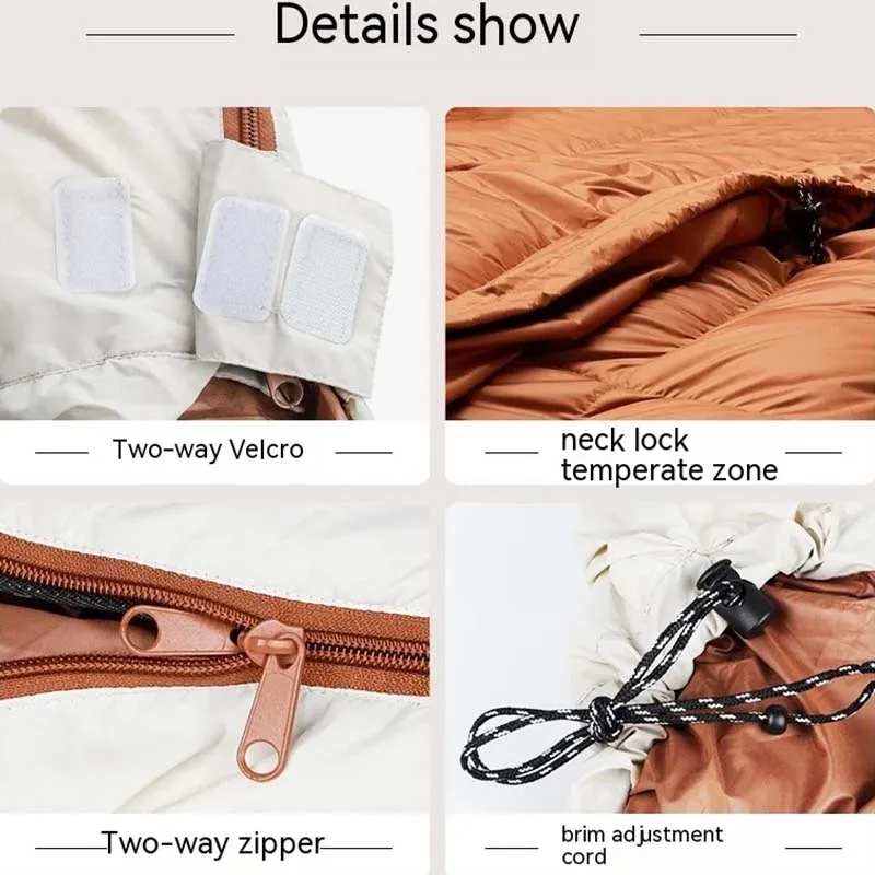 Sac de couchage en duvet imperméable plus large 225CM * 95CM – Image 3