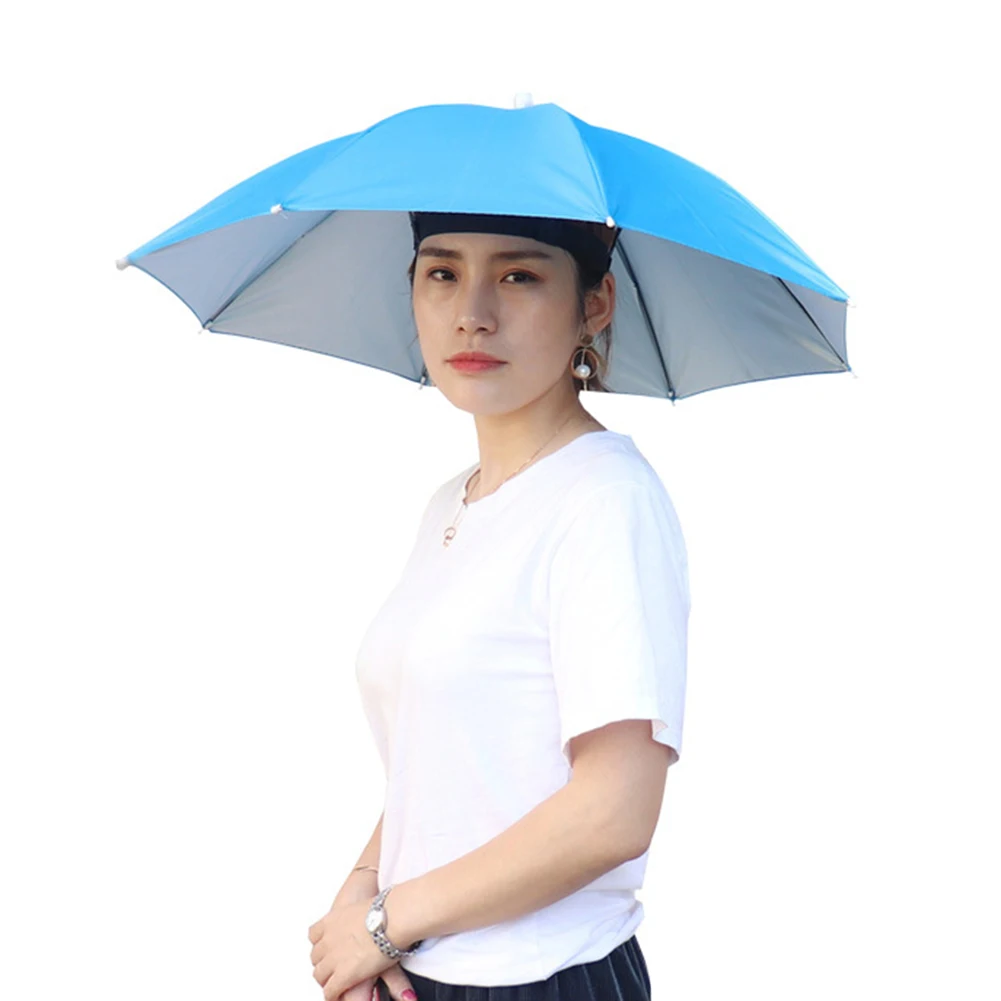 Casquette de parapluie de pêche mains libres, couvre-chef de 69 cm de diamètre, pour soleil, pluie, plage, Golf, pêche, randonnée – Image 9