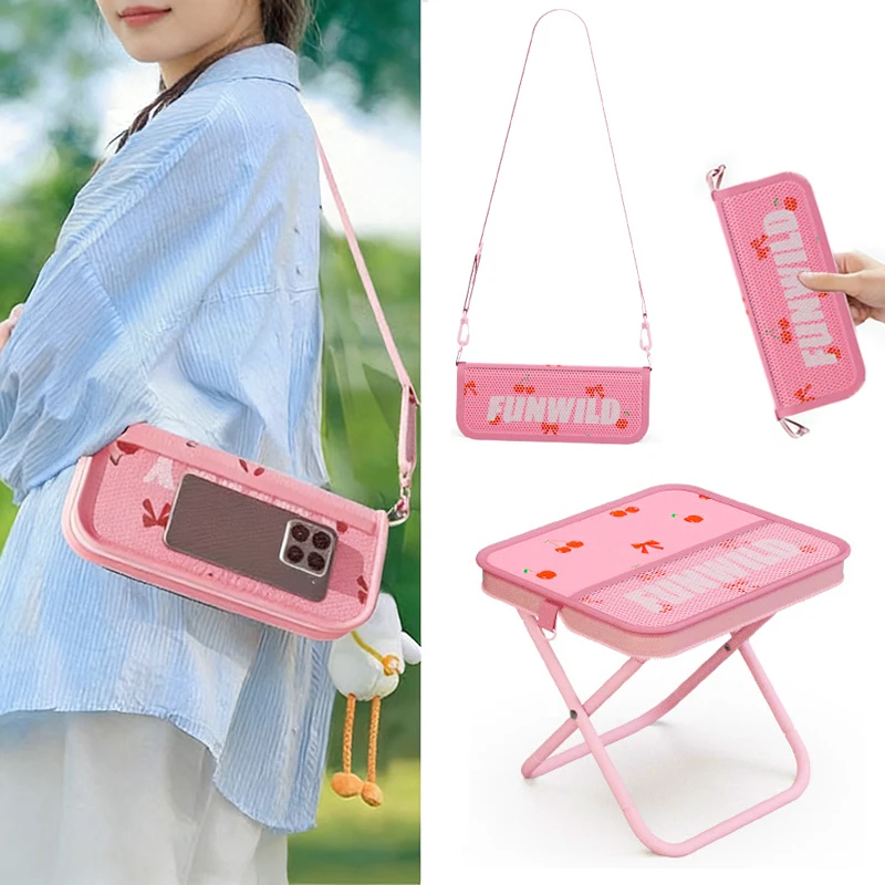 Chaise de Camping à motif cerise rose – Image 2