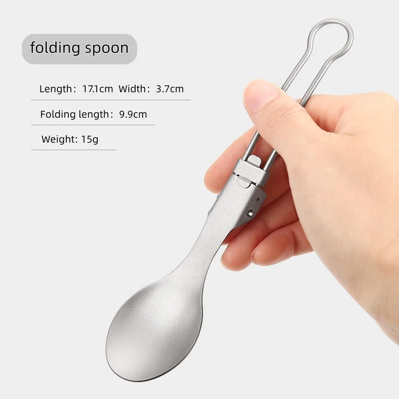 Couvert cuillère pliable en titane démontable – Image 9