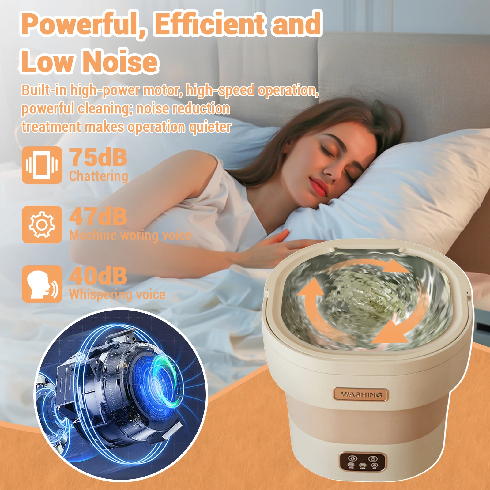 Machine à laver portable 12 L Petit sèche-linge pliable Sous-vêtements Léger et efficace – Image 3