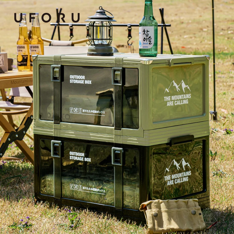Boîte de rangement pliable épaisse avec couvercle - Idéale pour le camping en plein air, coffre de voiture, pique-niques