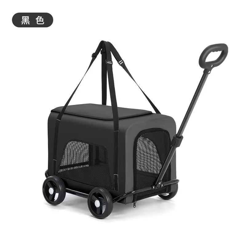 Foldable Pet Stroller for Cats Dogs, Lightweight Travel Cat Stroller, Outdoor Pushchair for Puppies, One-Hand Folding – Image 8
