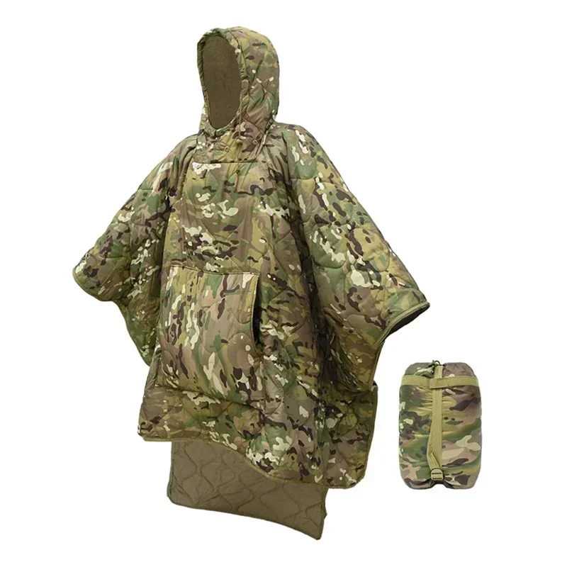 Poncho/Couverture camouflage isolante imperméable doublure chaude d'hiver idéale pour la chasse ou acivité en plein air – Image 9