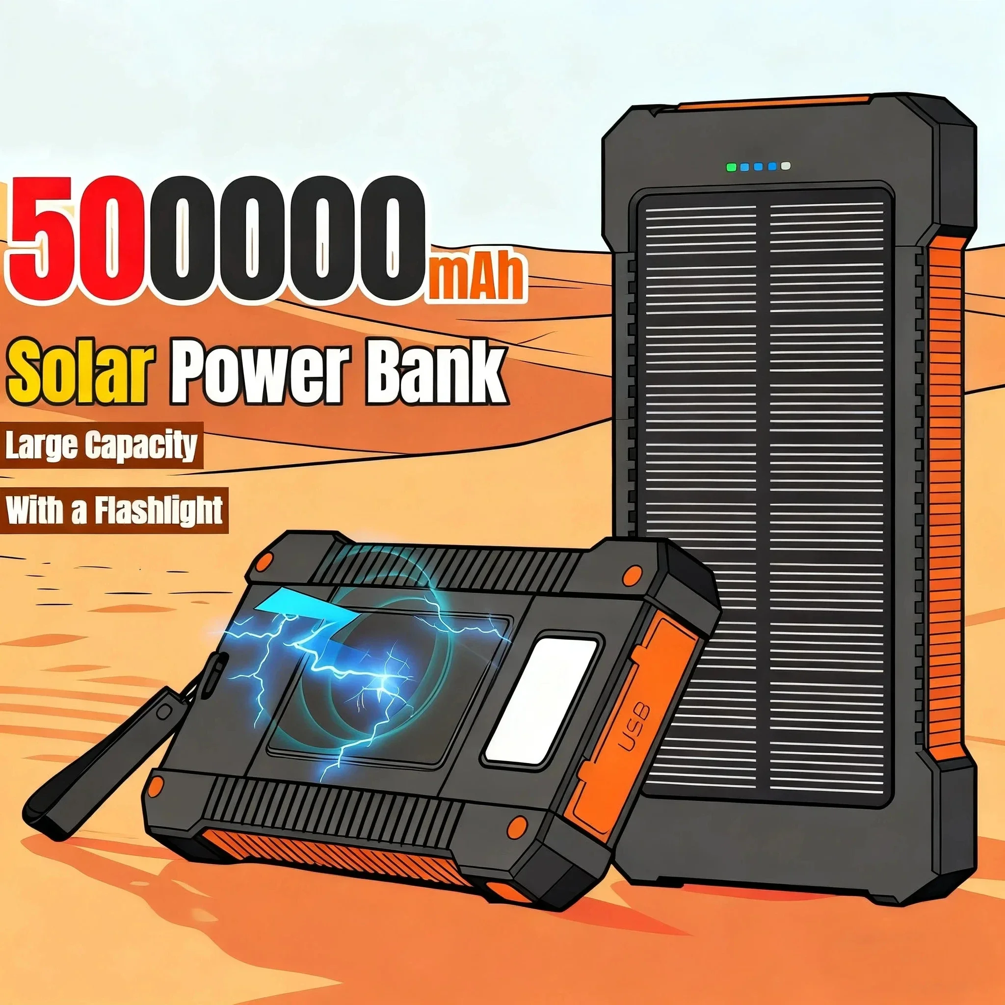 500000mAh batterie solaire grande capacité charge Super rapide – Image 15