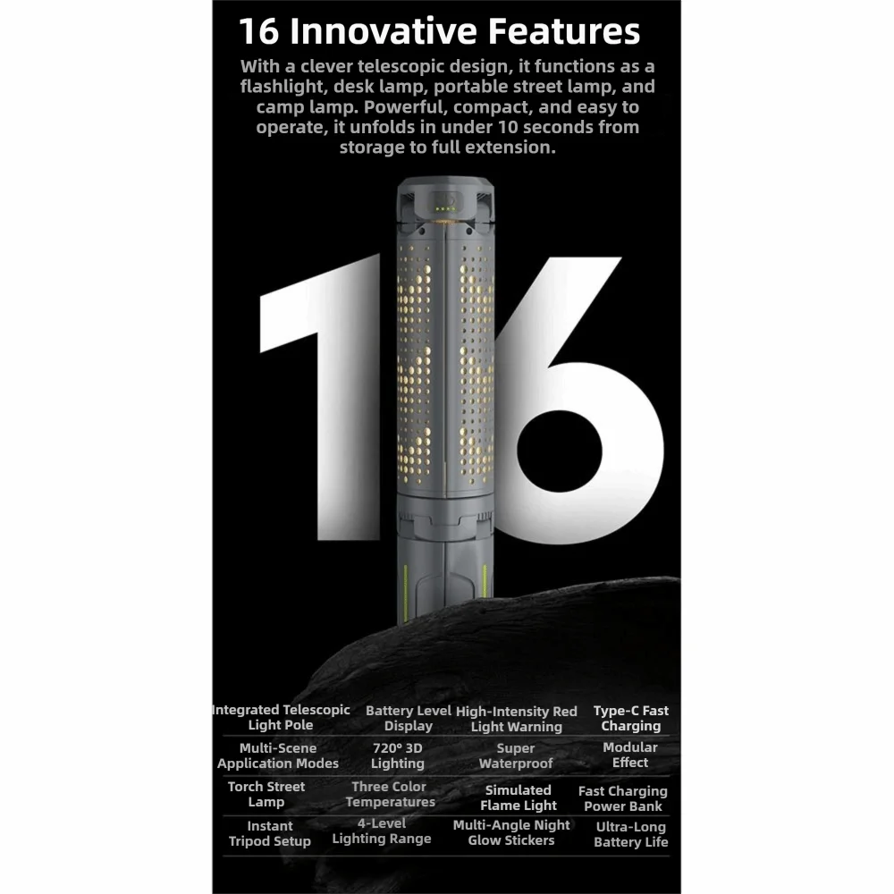 Lampe LED rechargeable 13h d'autonomie pliable ajustable – Image 10