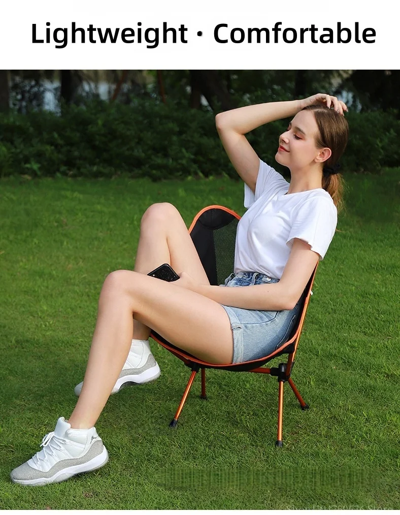 chaise pliante en alliage d'aluminium ultra légère Confortable (159kg) – Image 14
