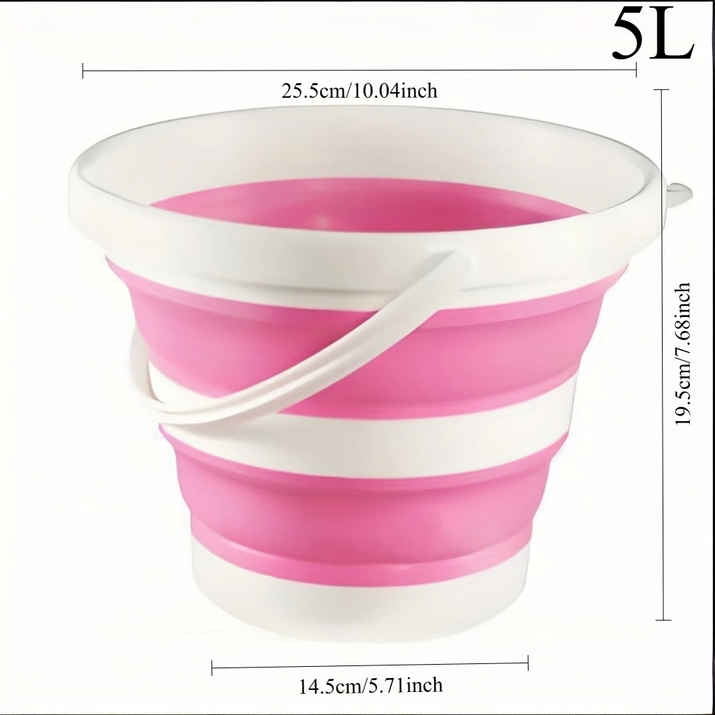 Seau pliant portable 1 pièce 5/10L durable, facile à ranger – Image 12