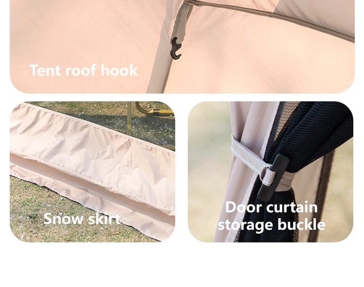 6 Person Camping Tent, Waterproof Windproof Sun Shelter, Instant Setup Family Tent for Outdoor Beach Picnic, 210D Oxford Fabric – Image 20