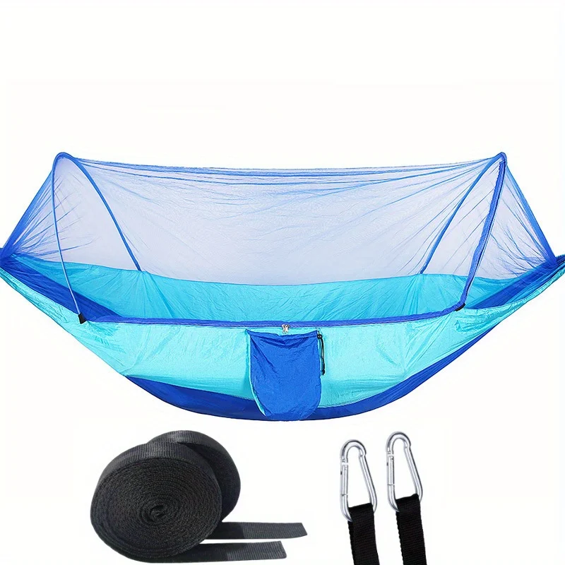 Hamac de camping 2 en 1 avec moustiquaire ultraléger en nylon appoint survie plein air – Image 8