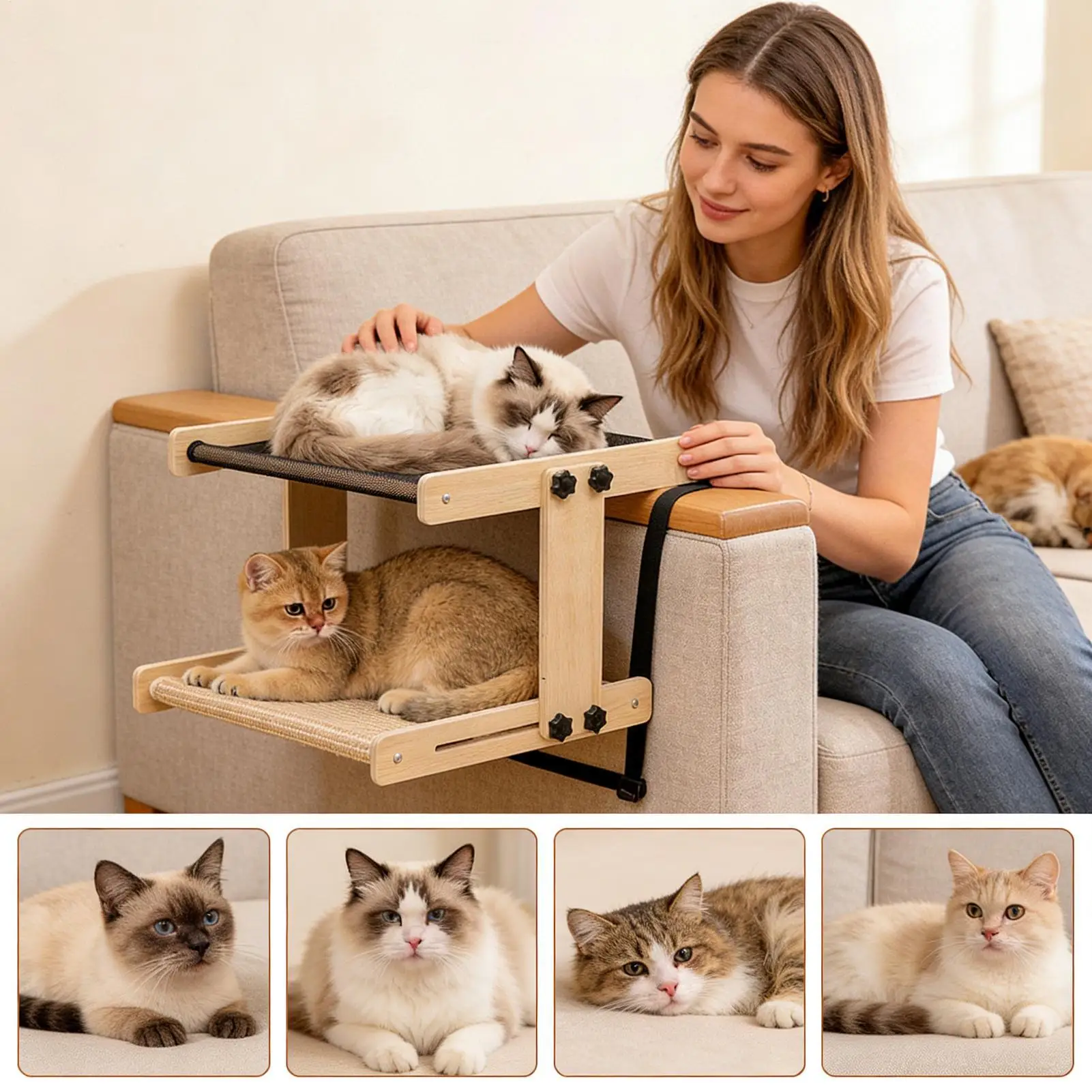 Lit pour mobilier d'intérieur pour chat, hamac flottant, – Image 10