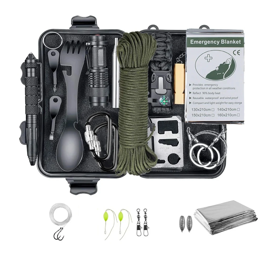 Kit de survie d'urgence professionnel, equipement multifonction