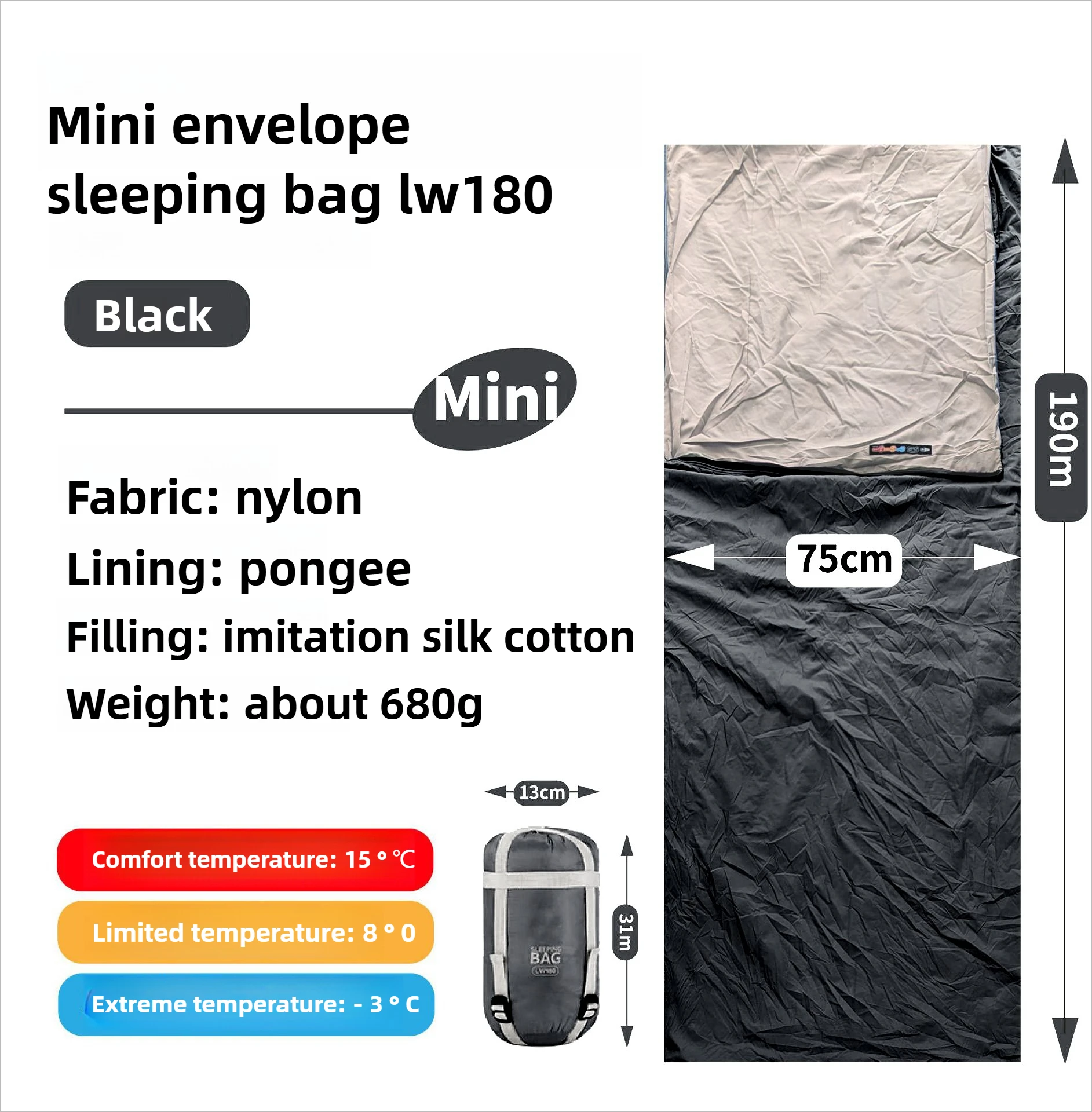 Mini sac de couchage adulte, en coton lavable en machine voyage, alpinisme, camping en plein air, – Image 13