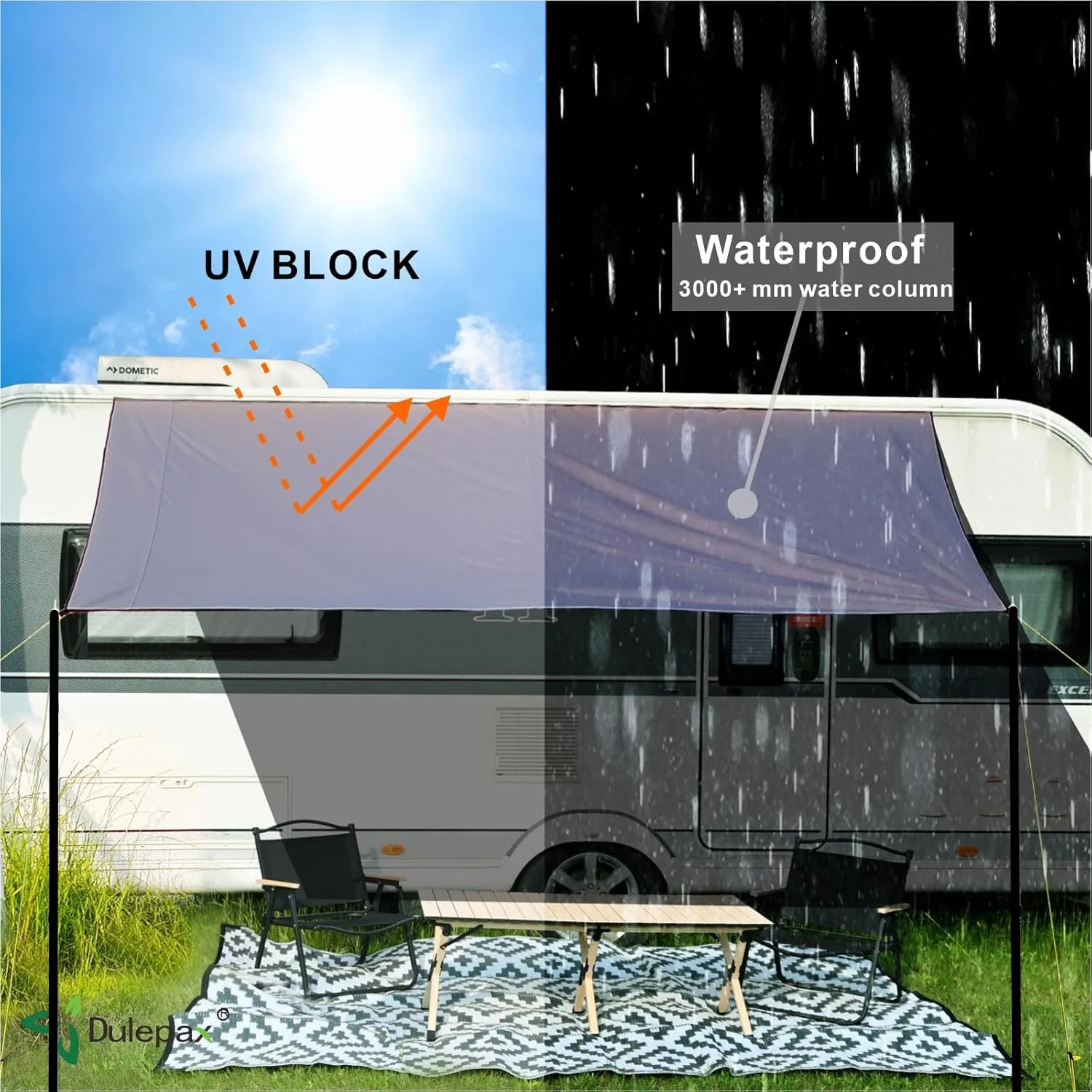 Auvent de voiture abri solaire imperméable, anti-UV – Image 2