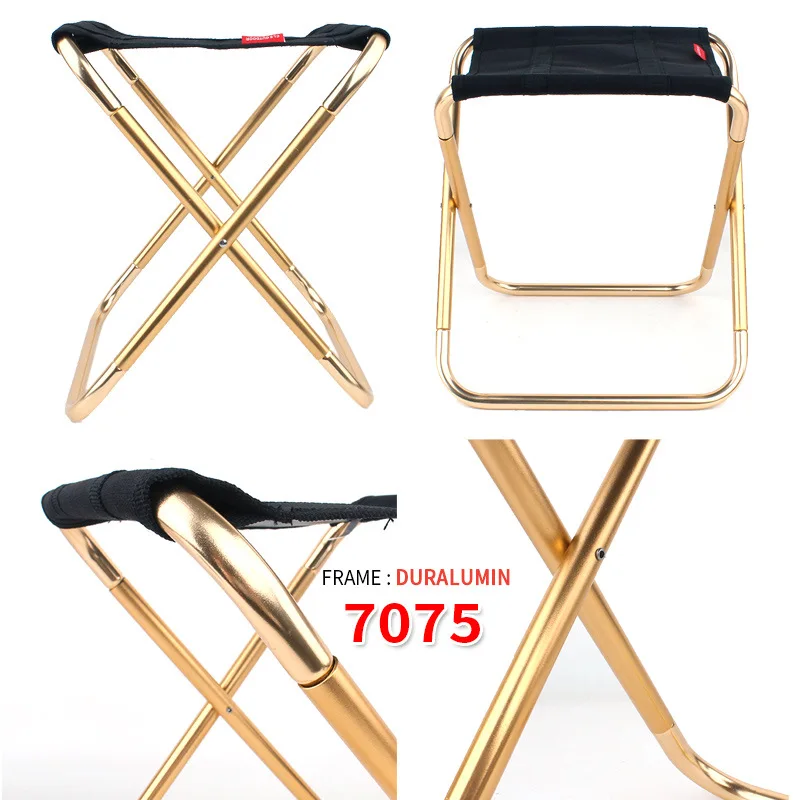 grand Tabouret pliant 70x75 en alliage d'aluminiumultra compact pêche, camping, plein air – Image 2