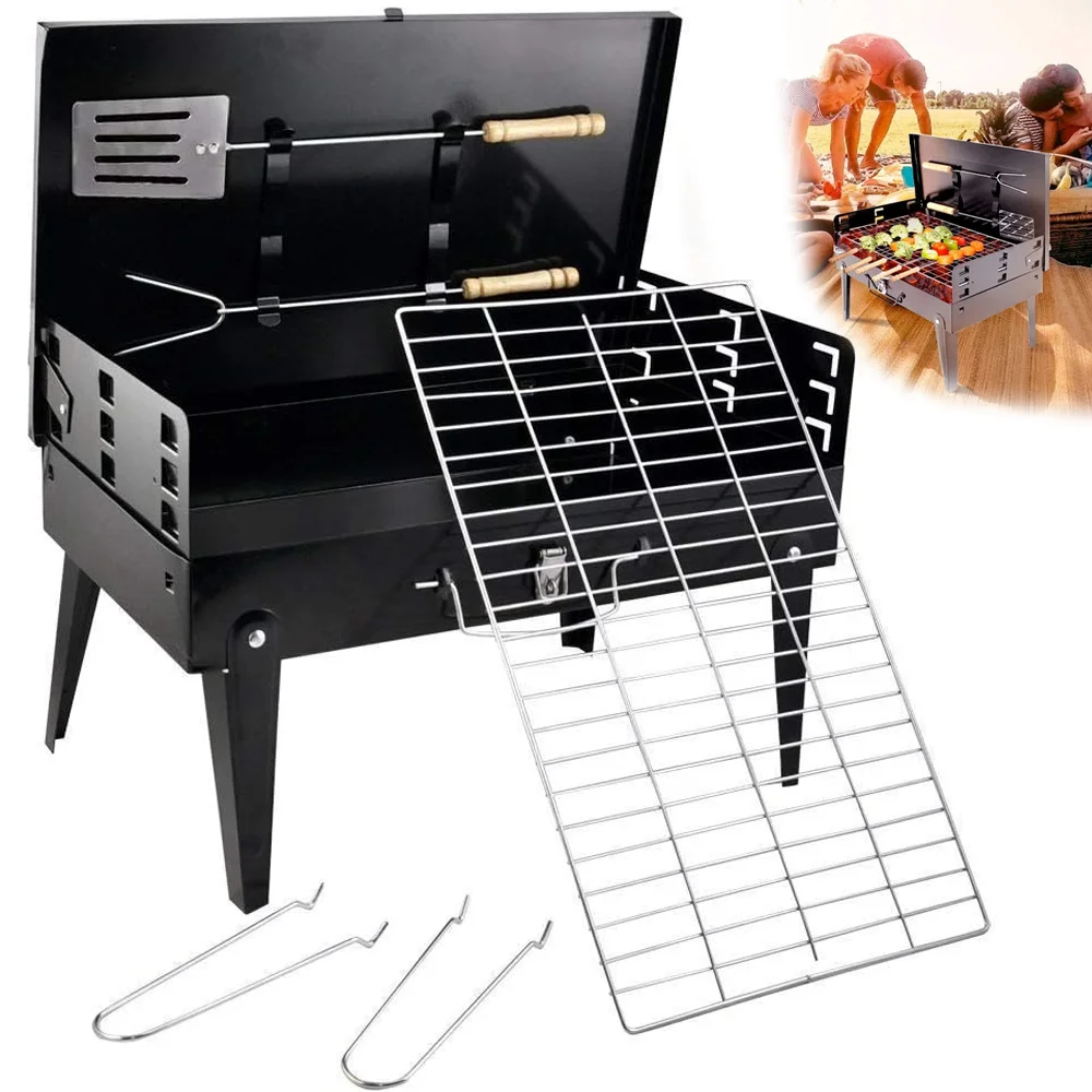 Barbecue portable pliable au charbon camping en plein air, pique-nique