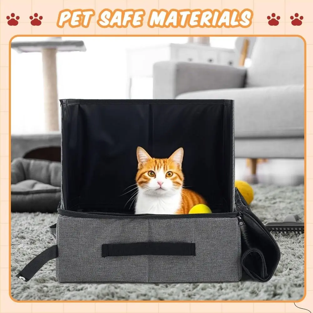 Bac à litière pliable pour chat, pour voyage, Anti fuite , résistant à l'eau – Image 5