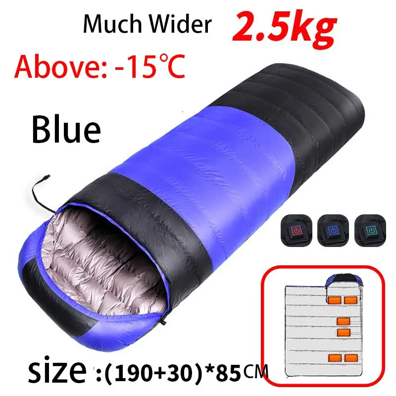 Sacs de couchage chauffants en coton, alimentation USB, sac de transport léger étanche connectable avec un second – Image 12