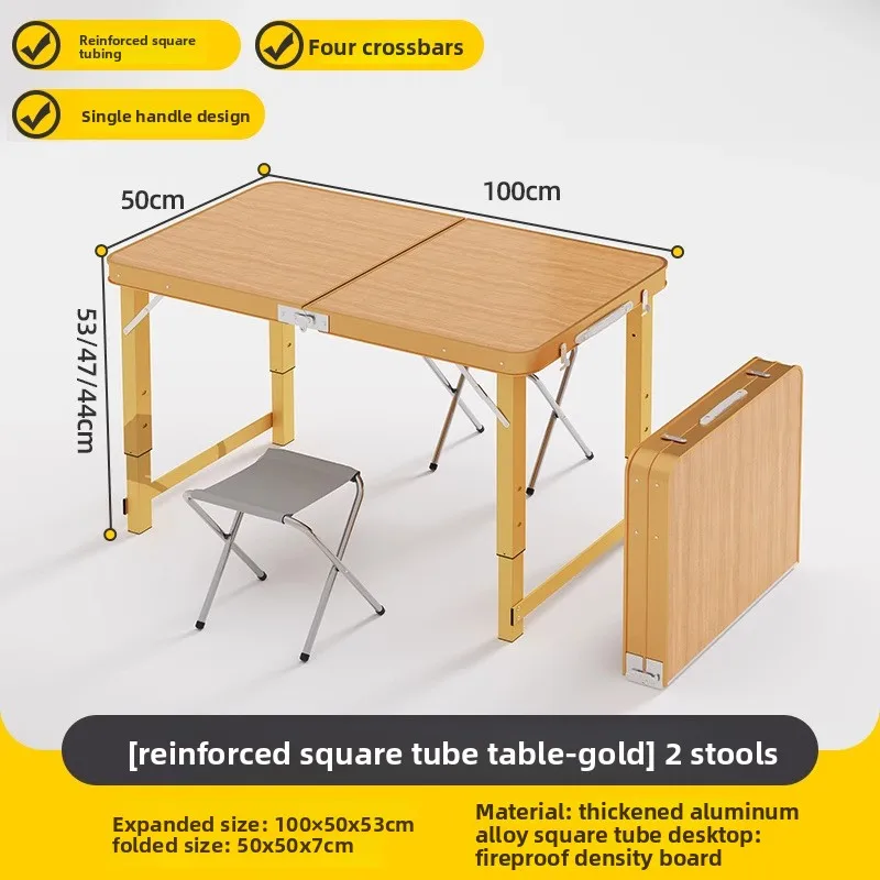 Table de pique-nique pliante 4 personnes réglable en hauteur cadre aluminium 3 versions 100/120/180 cm de long – Image 10