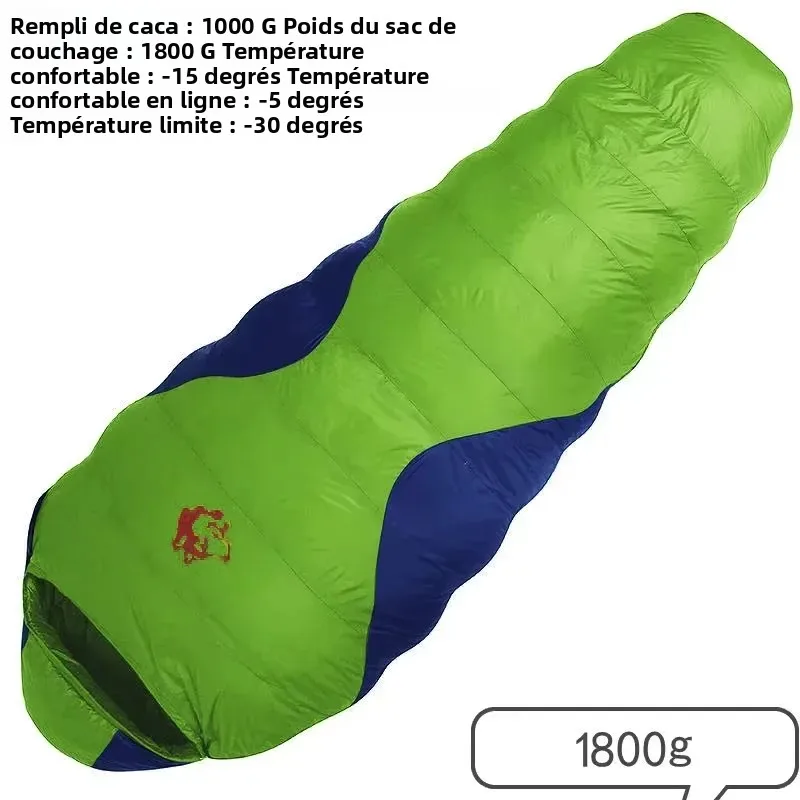 sac couchage momie 3 saison froide -10/-20°C types luxe d'épaisseur Duvet de canard blanc Jungle king