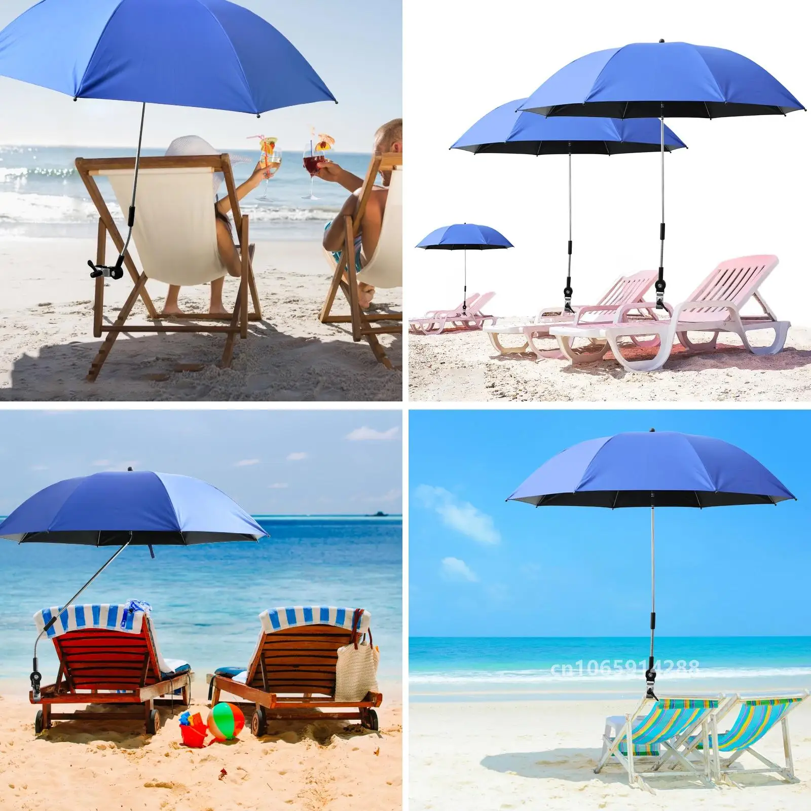 Parasole anti-UV pour Chaise de plage à clip et sac transport – Image 3