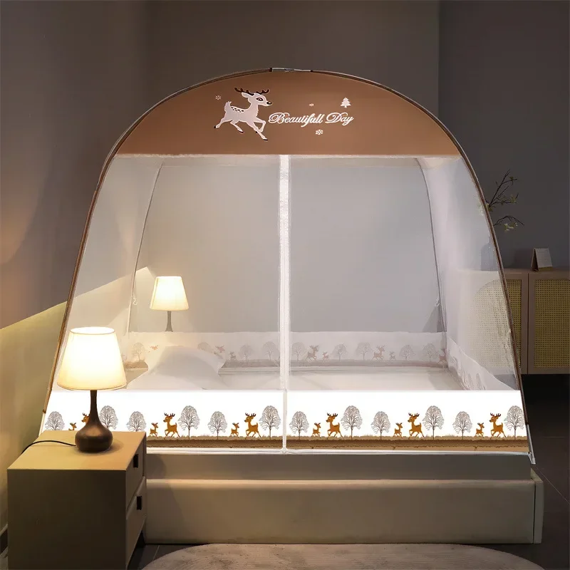 Moustiquaire de lit pliable pour lit double, respirante, anti-moustiques, pour la maison, les voyages et le camping – Image 7