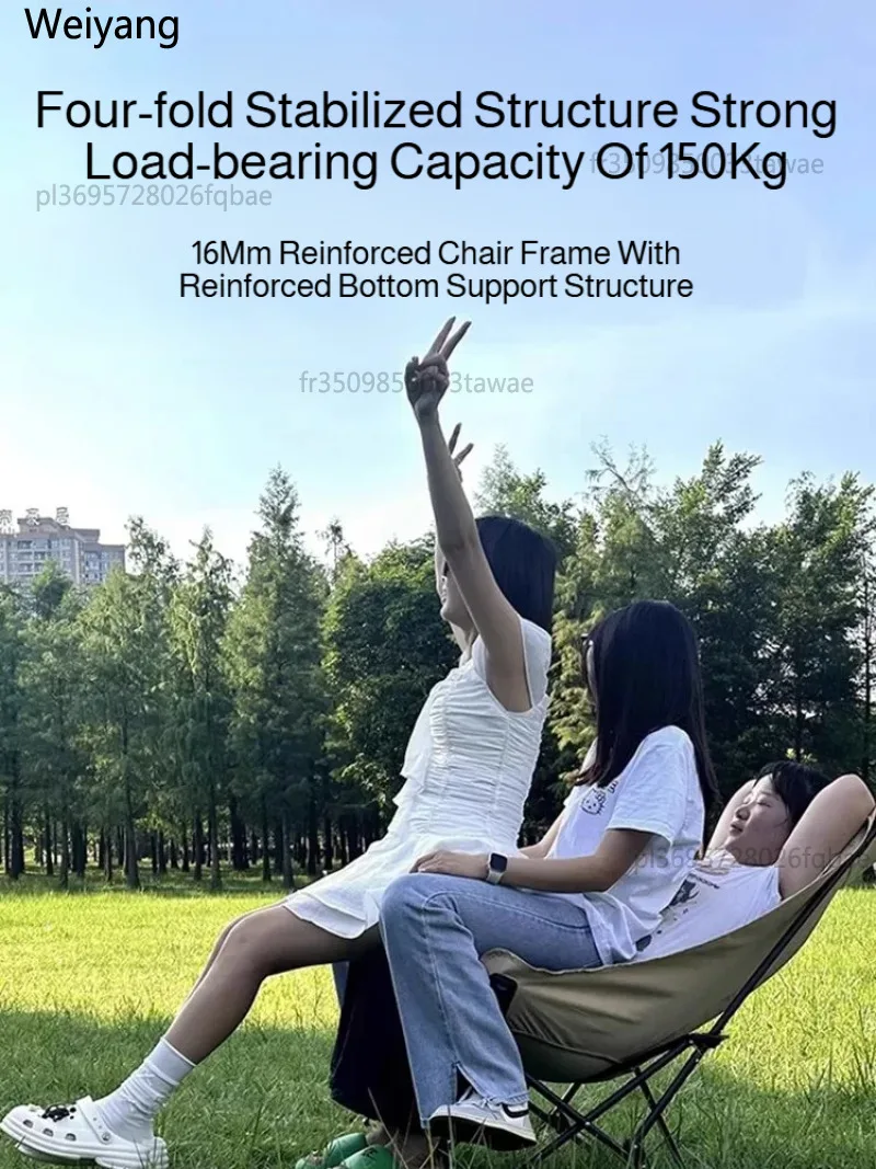 Fauteuil/Chaise pliante de LUXE portable inclinable pliable Appui-tête incurvé grand confort avec repose-jambes – Image 4