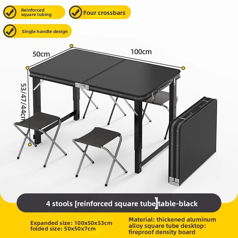Table de pique-nique pliante 4 personnes réglable en hauteur cadre aluminium 3 versions 100/120/180 cm de long – Image 22