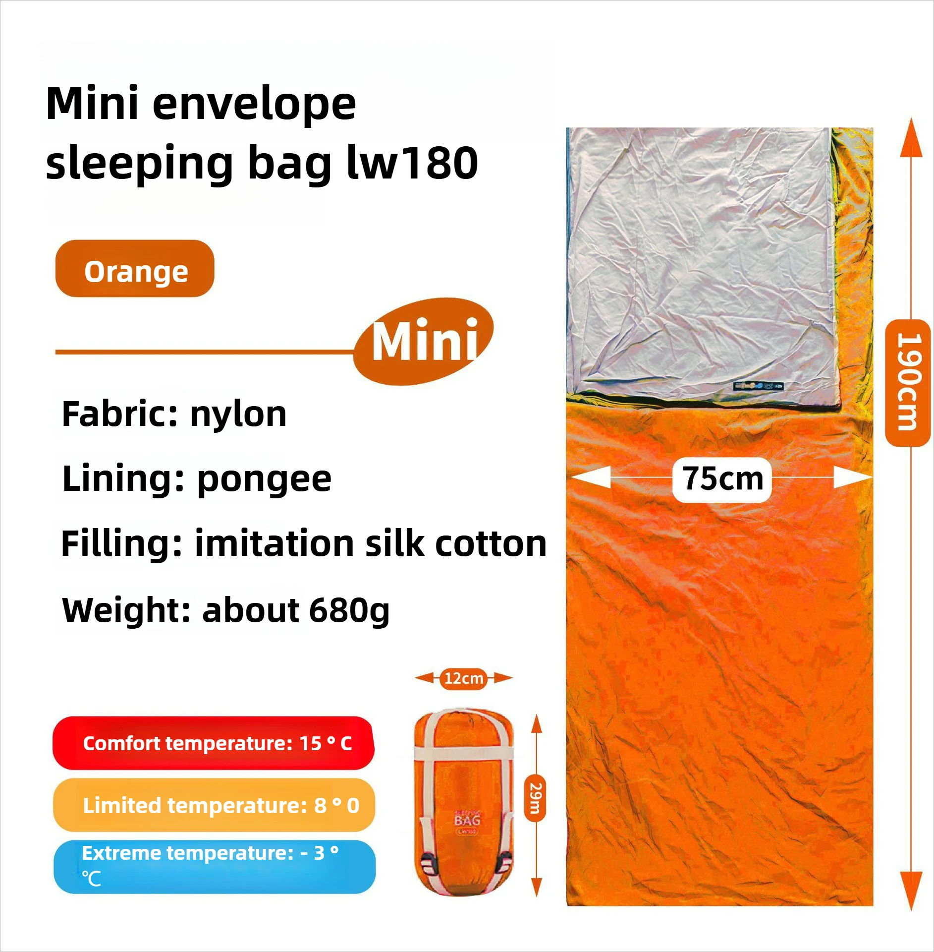 Mini sac de couchage adulte, en coton lavable en machine voyage, alpinisme, camping en plein air, – Image 11