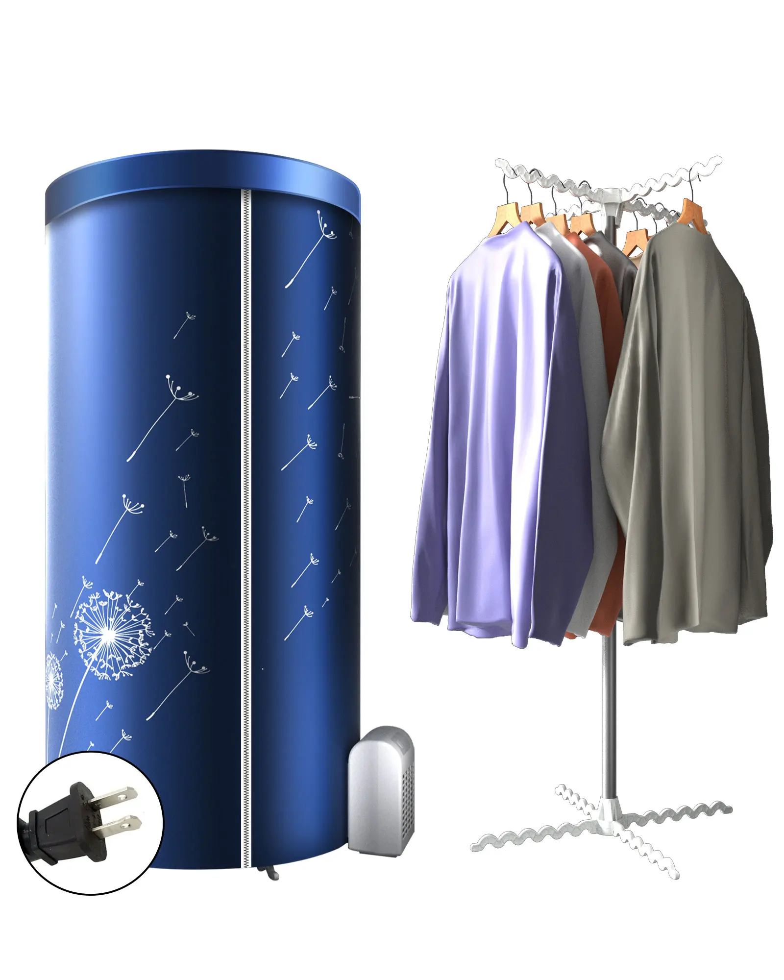 Sèche-linge électrique portable chauffant de voyage avec minuterie, 1000 W