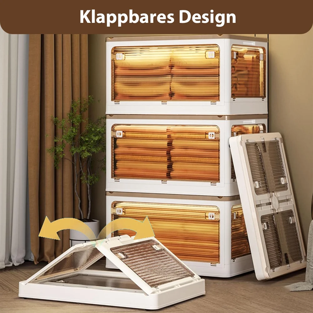 Boîte de rangement pliable, épais avec couvercle, rangement pour voiture de camping, pique-nique, placard, – Image 5