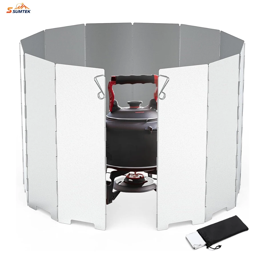 Para-vent haute pour réchaud/cuisinière - en aluminium compact et pliable