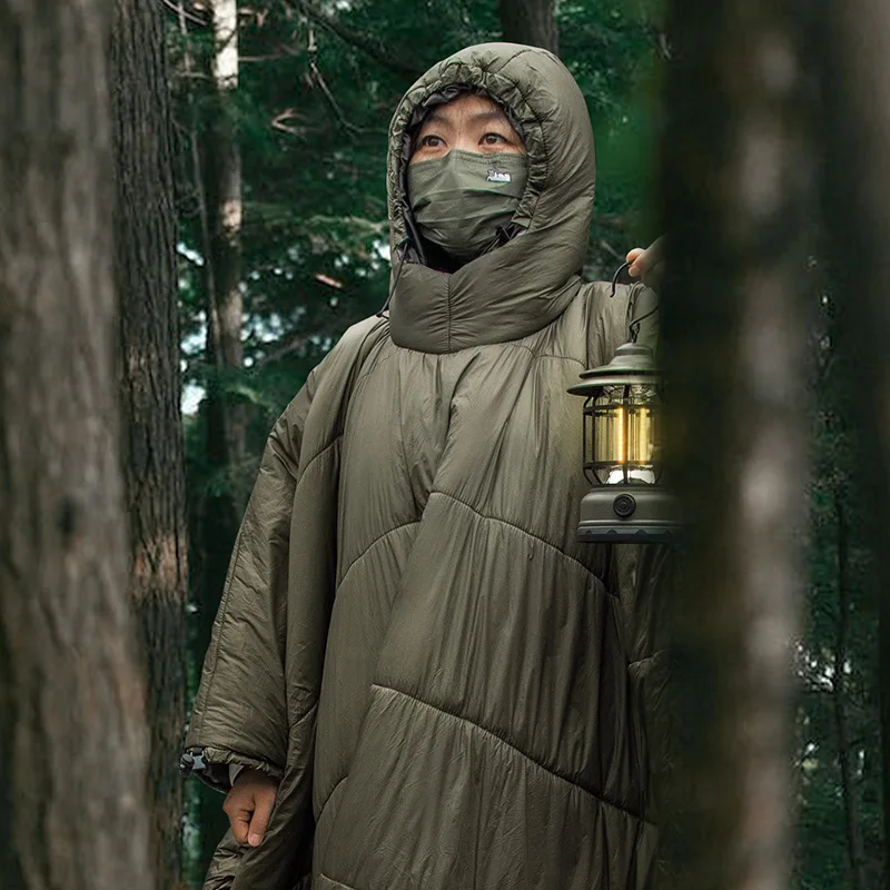 Hamac et épaisse coupe-vent 2 en 1 sac de couchage multifonctionnel abri froid 15℃/~5℃ pour camping d'hiver – Image 4