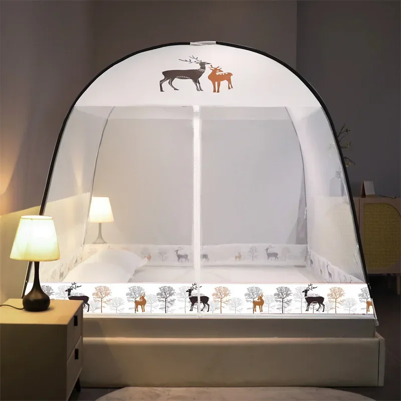 Moustiquaire de lit pliable pour lit double, respirante, anti-moustiques, pour la maison, les voyages et le camping – Image 10