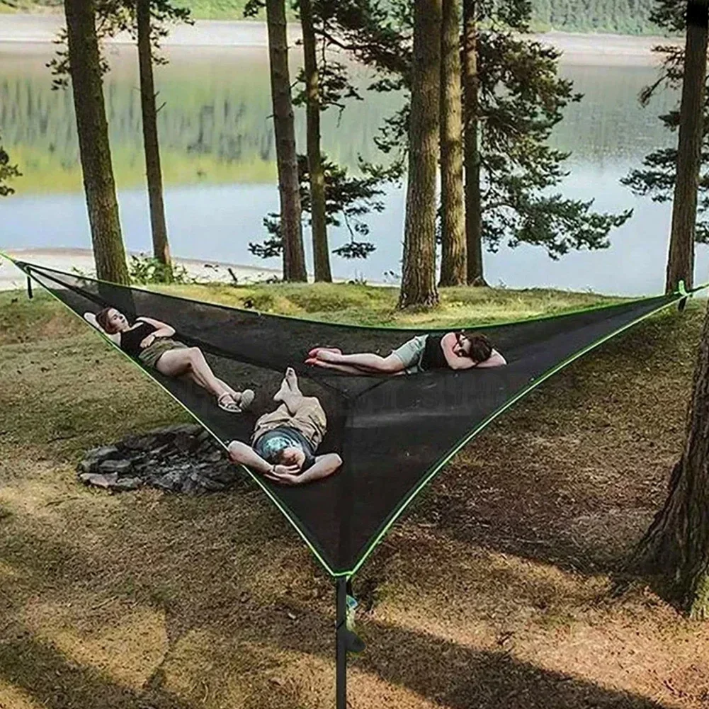 Hamac triangulaire multi-personnes filet pliable en maillerobuste