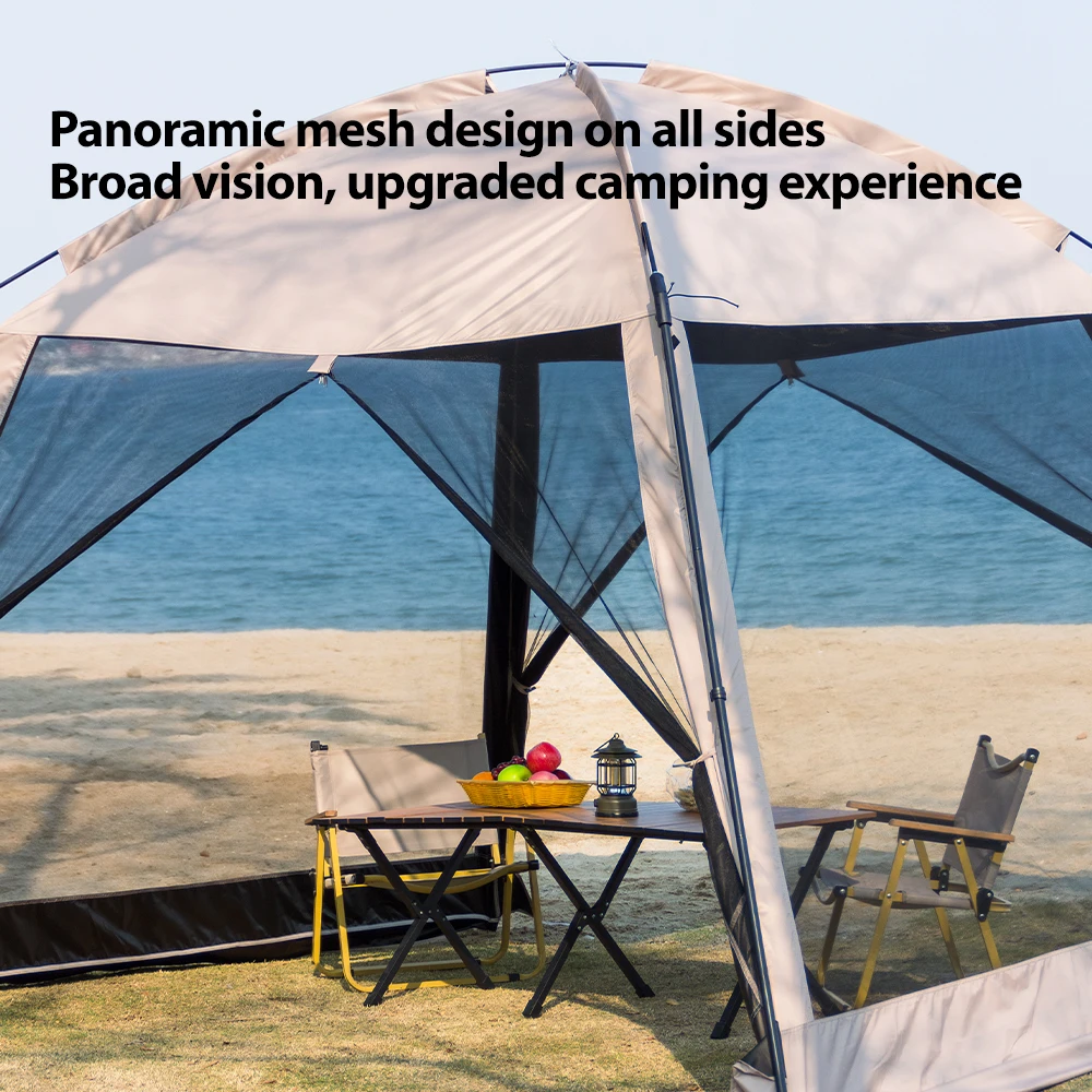 6 Person Camping Tent, Waterproof Windproof Sun Shelter, Instant Setup Family Tent for Outdoor Beach Picnic, 210D Oxford Fabric – Image 5