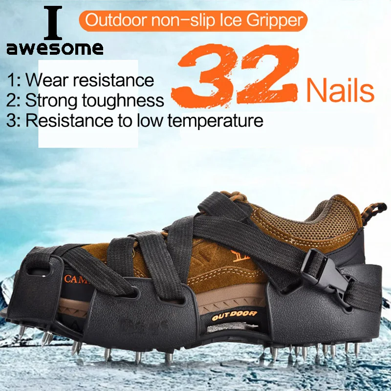 crampon antidérapants à 32 dents, neige / glace