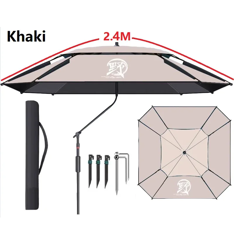Parasol/parapluie plage et pêche octogonal innovant, de qualité, 2,2-2,4 m – Image 9