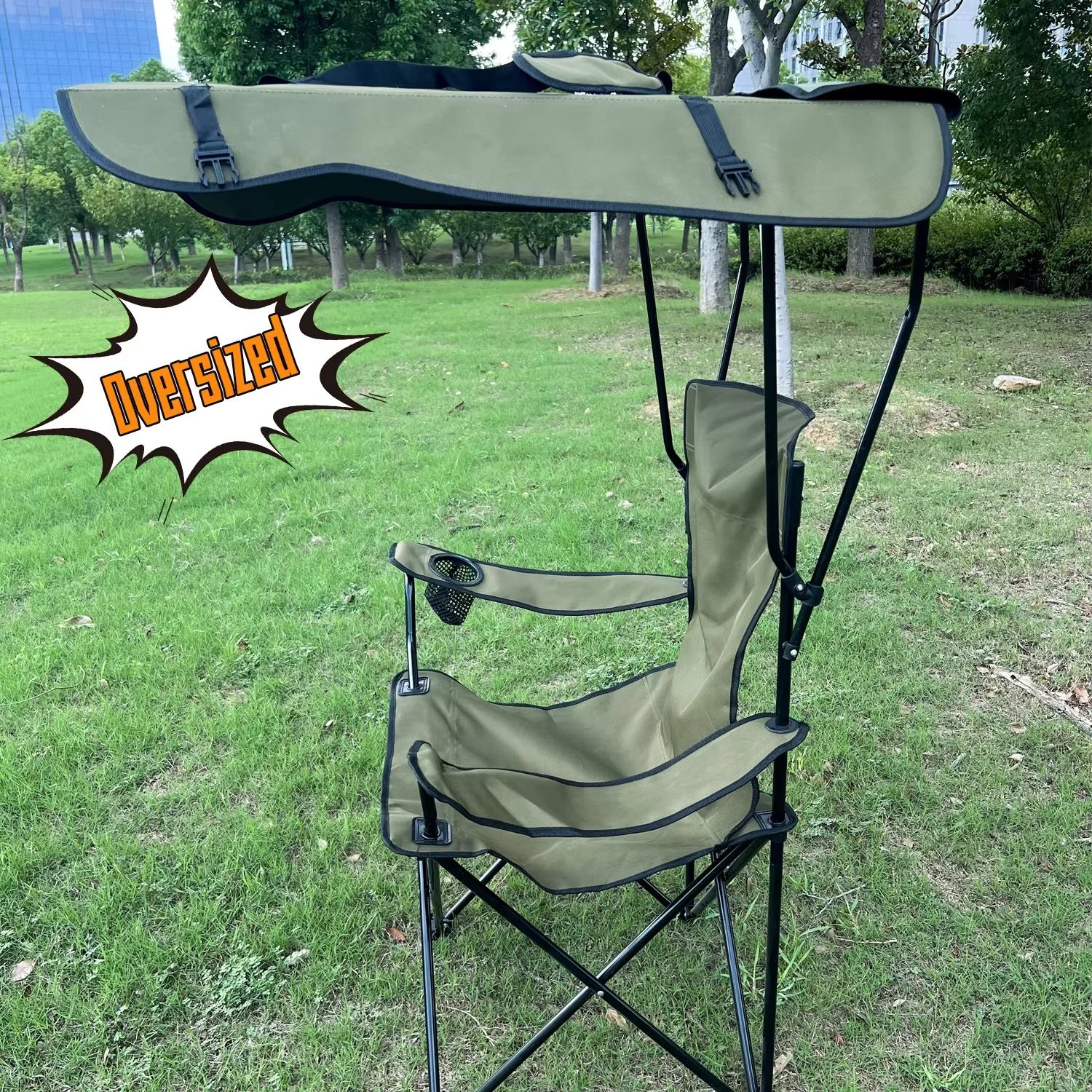 Chaises de camping Chaise pliante portable avec auvent Activités de plein air – Image 4