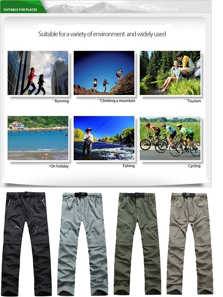 Pantalon/short tactique été h/f séchage rapide imperméable – Image 24