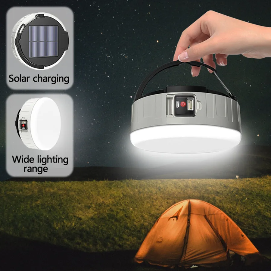 Lampes solaires d'extérieur portables à LED, 3 modes, rechargeables