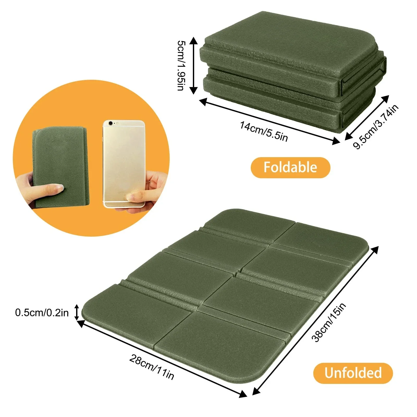 Coussin fessier de camping, de plage, de randonnée, pliable, imperméable – Image 5