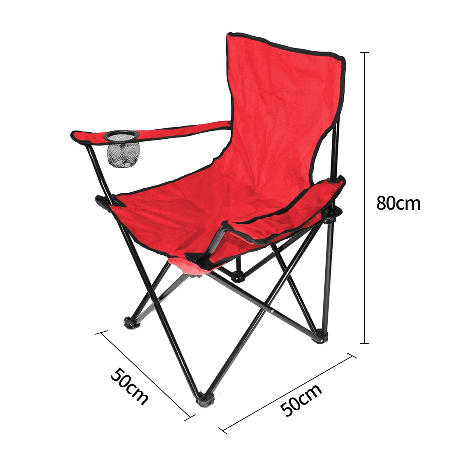 Chaise Camping Pliante avec accoudoire et porte verre 50×50×80 cm – Image 2