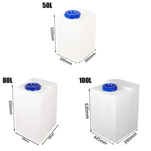 Réservoir d'eau carré en plastique pour camping-car de grande capacité, 50 L-100 L,  pour eau potable pour voyage en plein air bateau, yacht