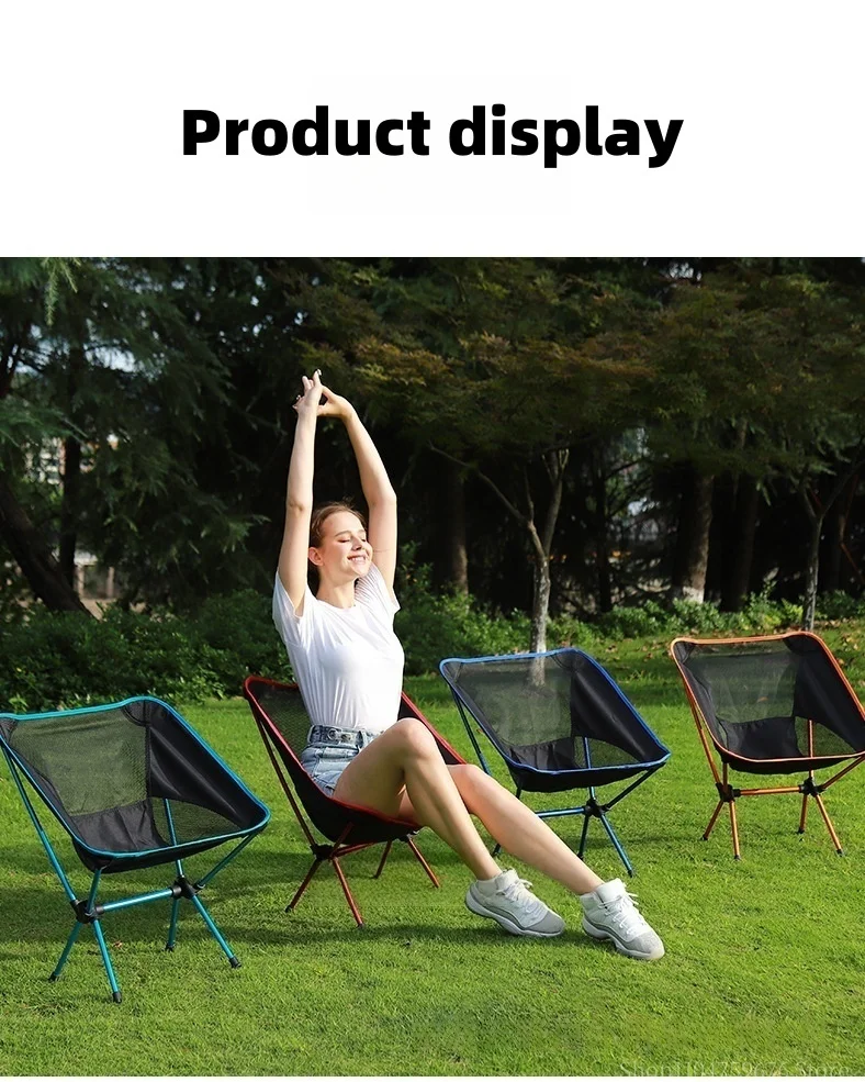 chaise pliante en alliage d'aluminium ultra légère Confortable (159kg) – Image 22