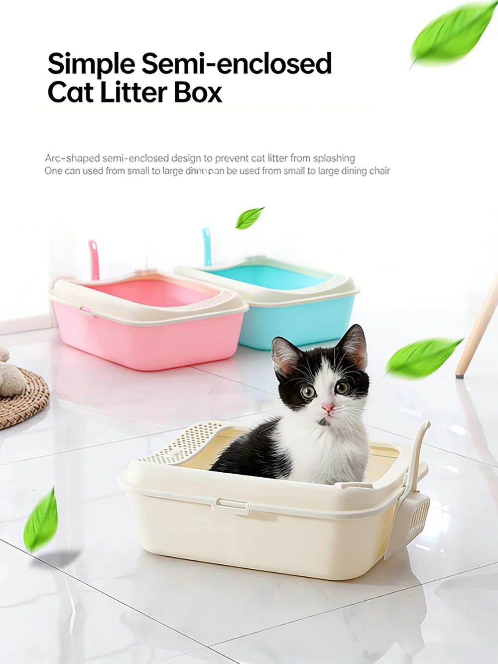 Bac à litière anti éclaboussures pour chat – Image 8