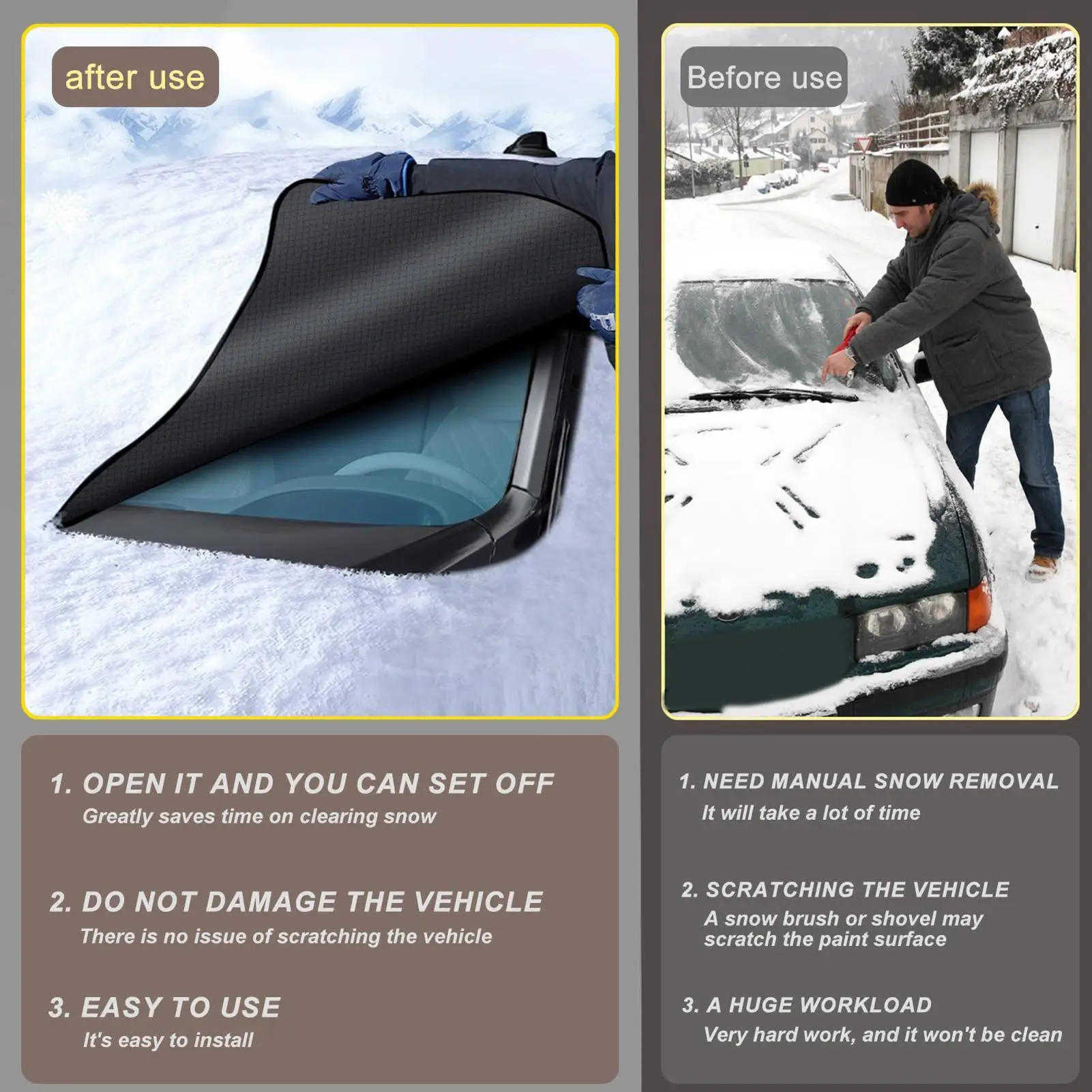 Housse de pare-brise -neige robuste en tissu Oxford imperméable – Image 13
